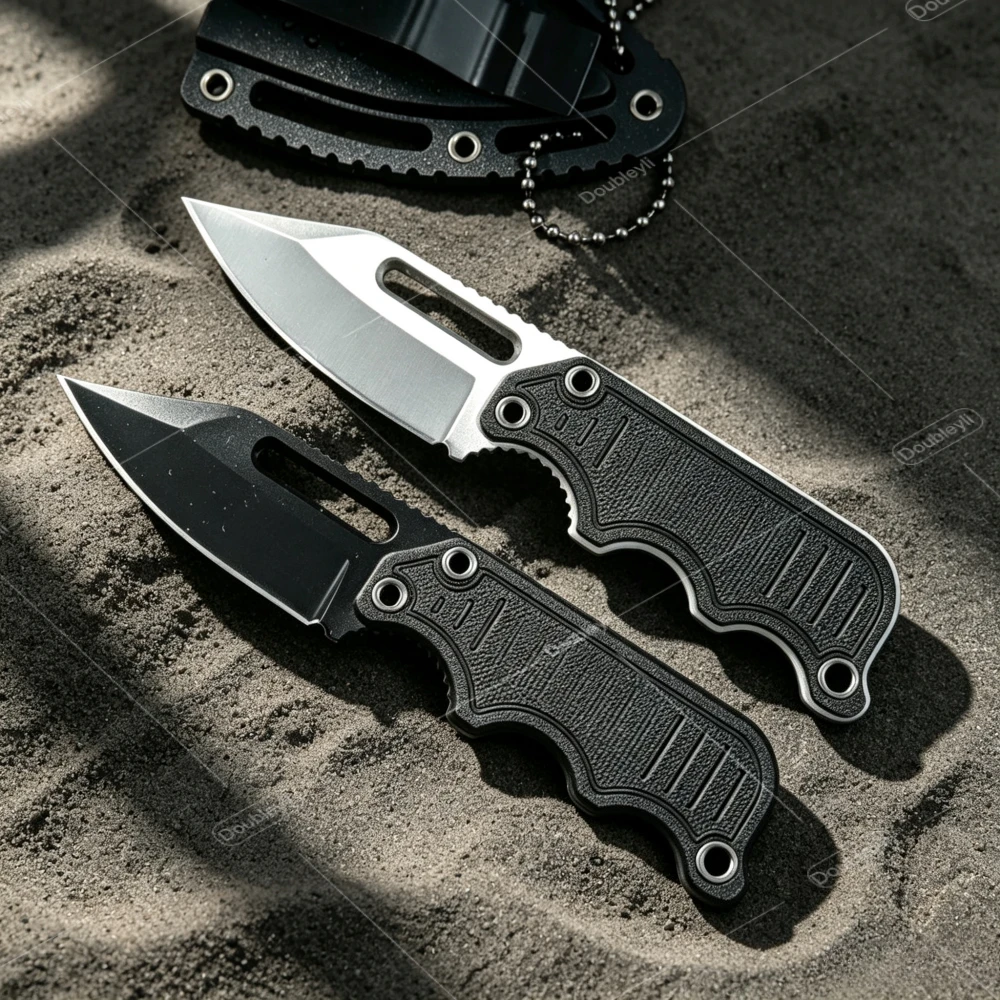 Compact Fruit Knife Slicing Tools - Every Day Carry Outdoor Rescue Utility Straight Knife Camping Fishing Portable with K Sheath