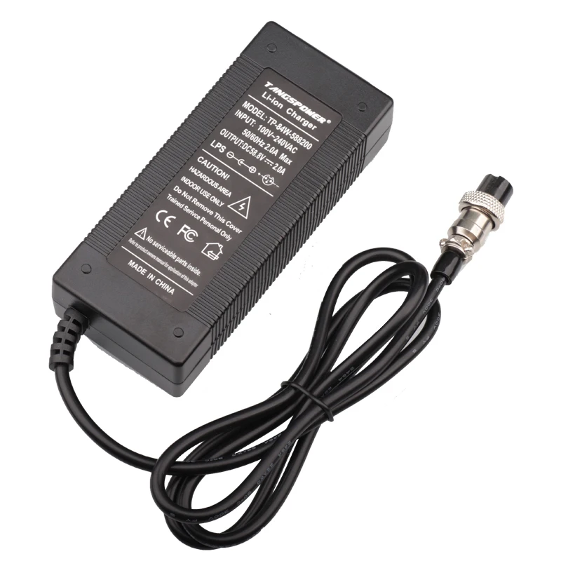 58.8V 2A Lithium Battery Charger Input 100-240V 14Series For 52V polymer Li-ion Battery Charger GX16 High Quality Connector