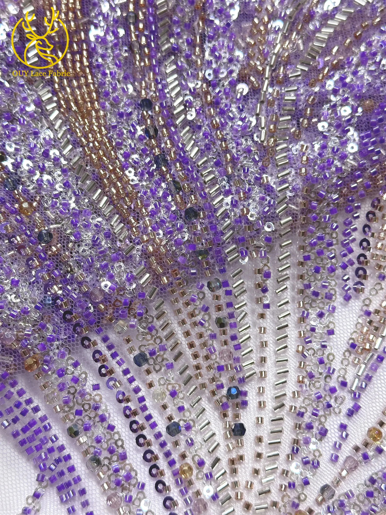 2026 Neuester nigerianischer Luxus-Bräutigam-Spitzenstoff mit Handperlen, afrikanischer Pailletten-Spitzenstoff, geeignet für Hochzeit, Party, Kleid, Sewin – Detail 10