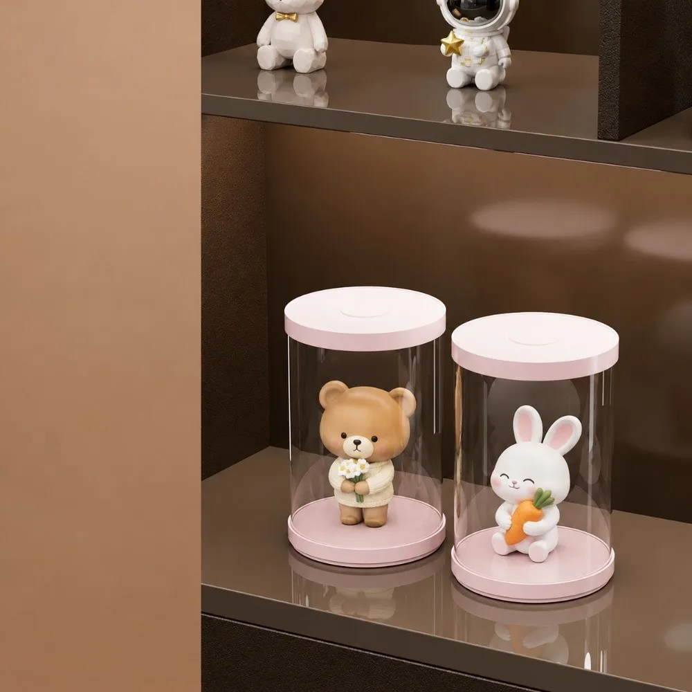 Model Transparent Display Case Round Dustproof Display Rack sturdy durable Display Stand Home