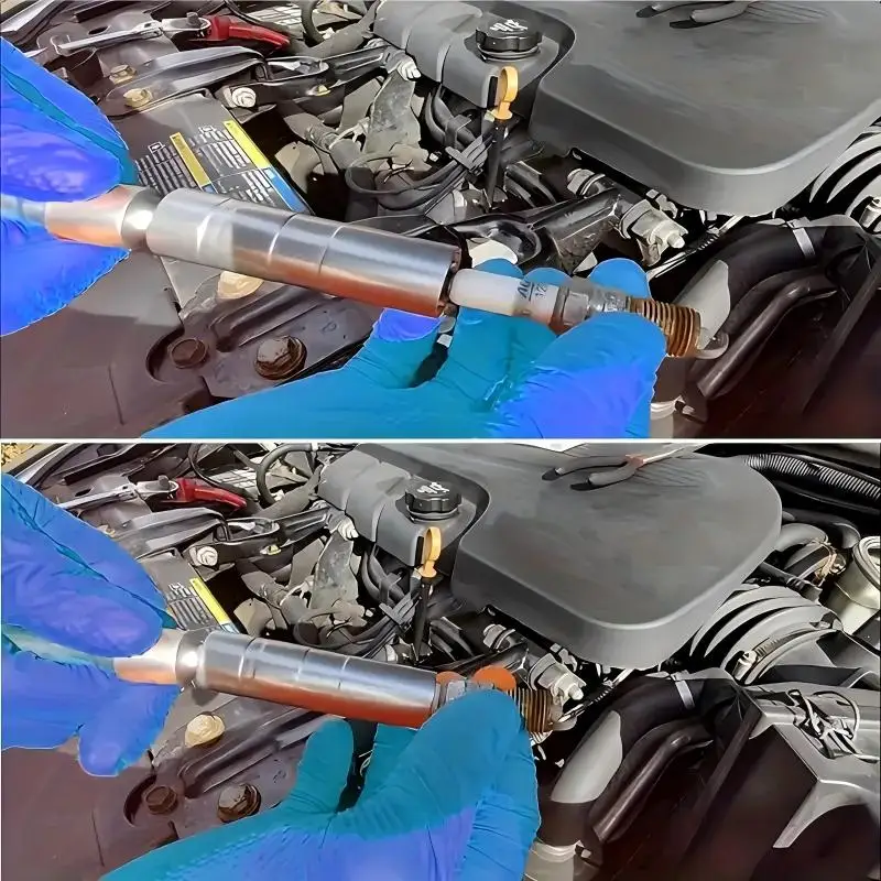 Adaptador de llave de tubo para bujía, junta universal de 14mm y 16mm con herramienta de mantenimiento de coche de accionamiento de pared delgada flexible magnética de 3/8"