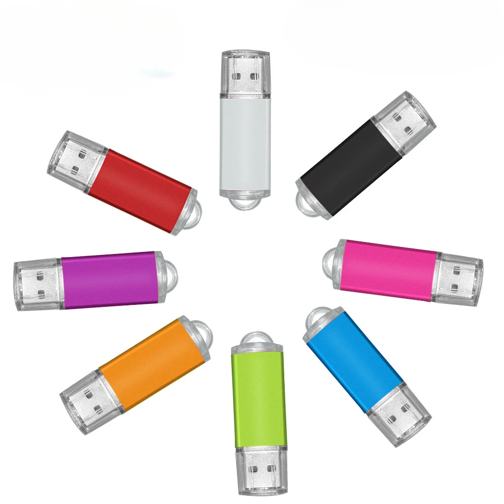 10PCS/LOT Custom LOGO Metal Pendrive Key USB Flash Drive 2.0 4GB 8GB 32GB 64GB Storage Device  Memory Stick good gifts