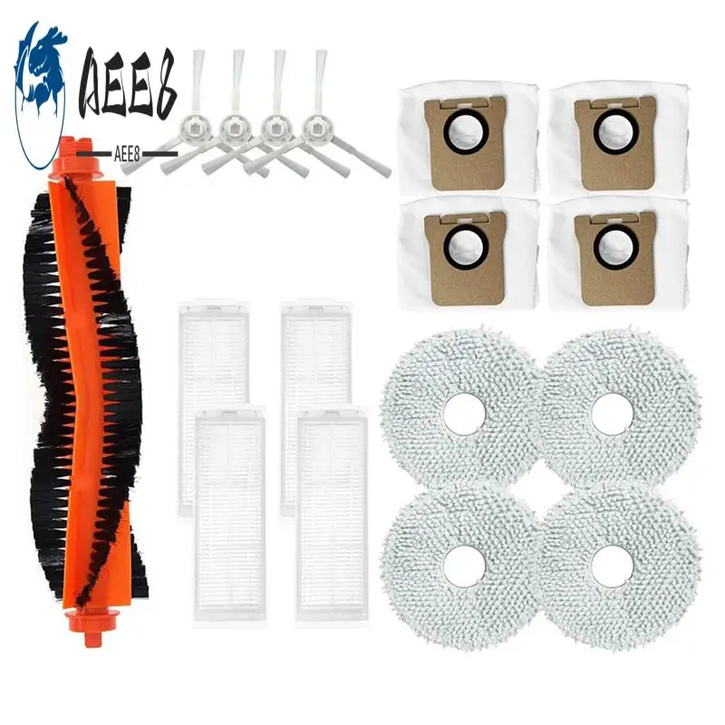 

AEE8-For Xiaomi M30 Pro Robot Vacuum Main Side Brush HEPA Filter Mop Pad Dust Bag Replacement Spare Parts Accessories