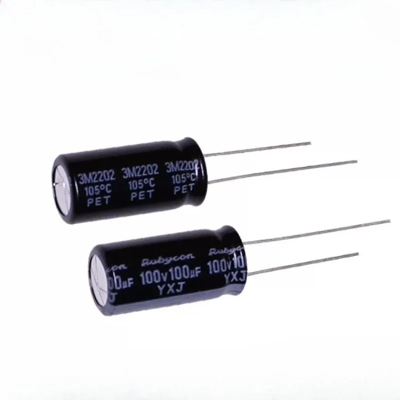 （2PCS）100UF 100V Rubycon Aluminum Electrolytic Capacitor 100v100uf 10 * 20mm YXJ Long Life