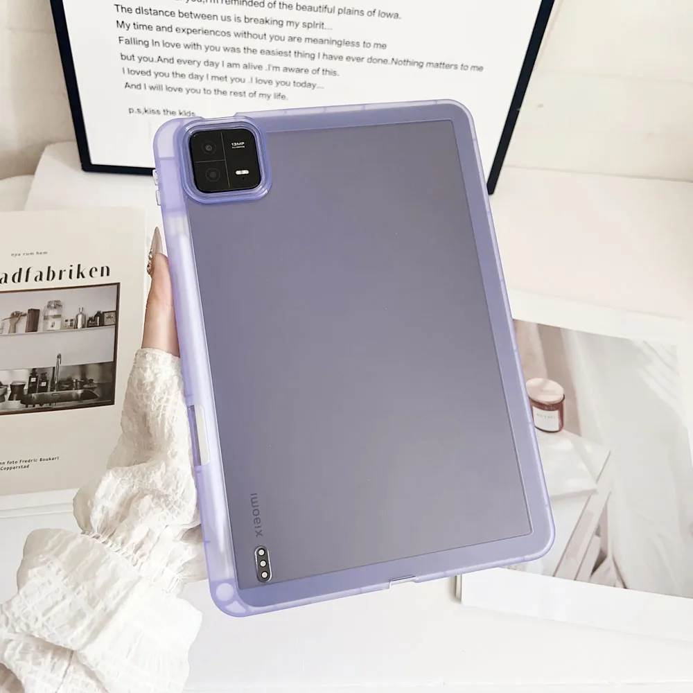 

Shockproof TPU Back Cover for Xiaomi Pad 5 5Pro 11inch Transparent Protective Case with Pen Slot Anti-Scratch Soft Shell Case