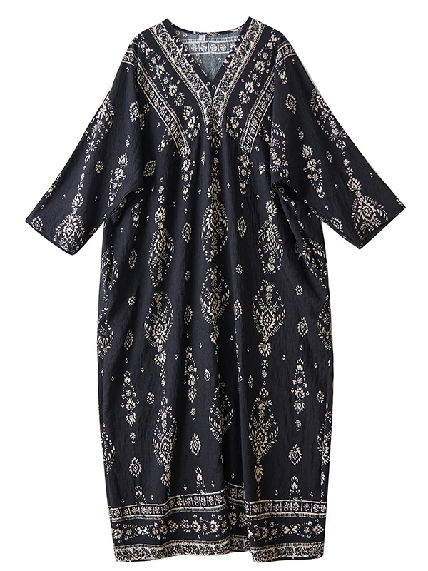 Vestido de Mujer Hoado y Deado con Protección Solar UV, Cuello en V, Diseño Floral, Manga Larga, Estilo Hang Sai, Talla E...