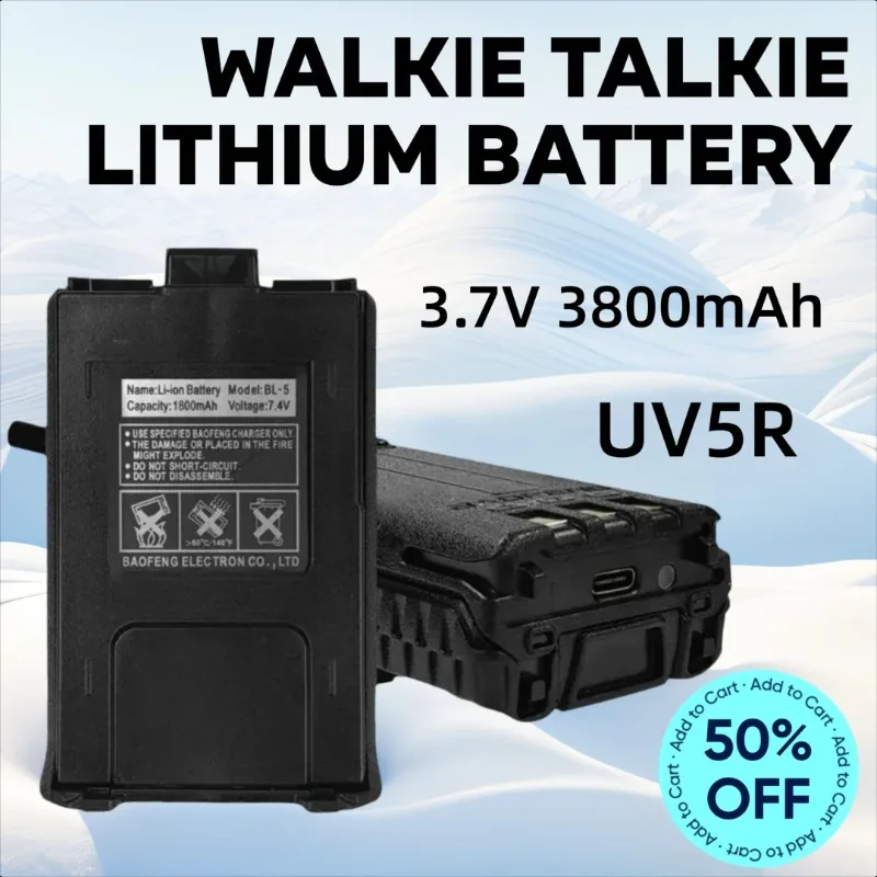 

3,7 В 3800 мАч UV5R для литиевой батареи Baofeng Walkie Talkie