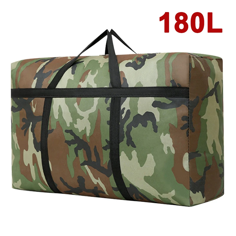 

180L Camouflage Luggage Moving House Bag Thick Waterproof Oxford Large Capacity Storage Bag Travel Tote Carrying Camping Bag