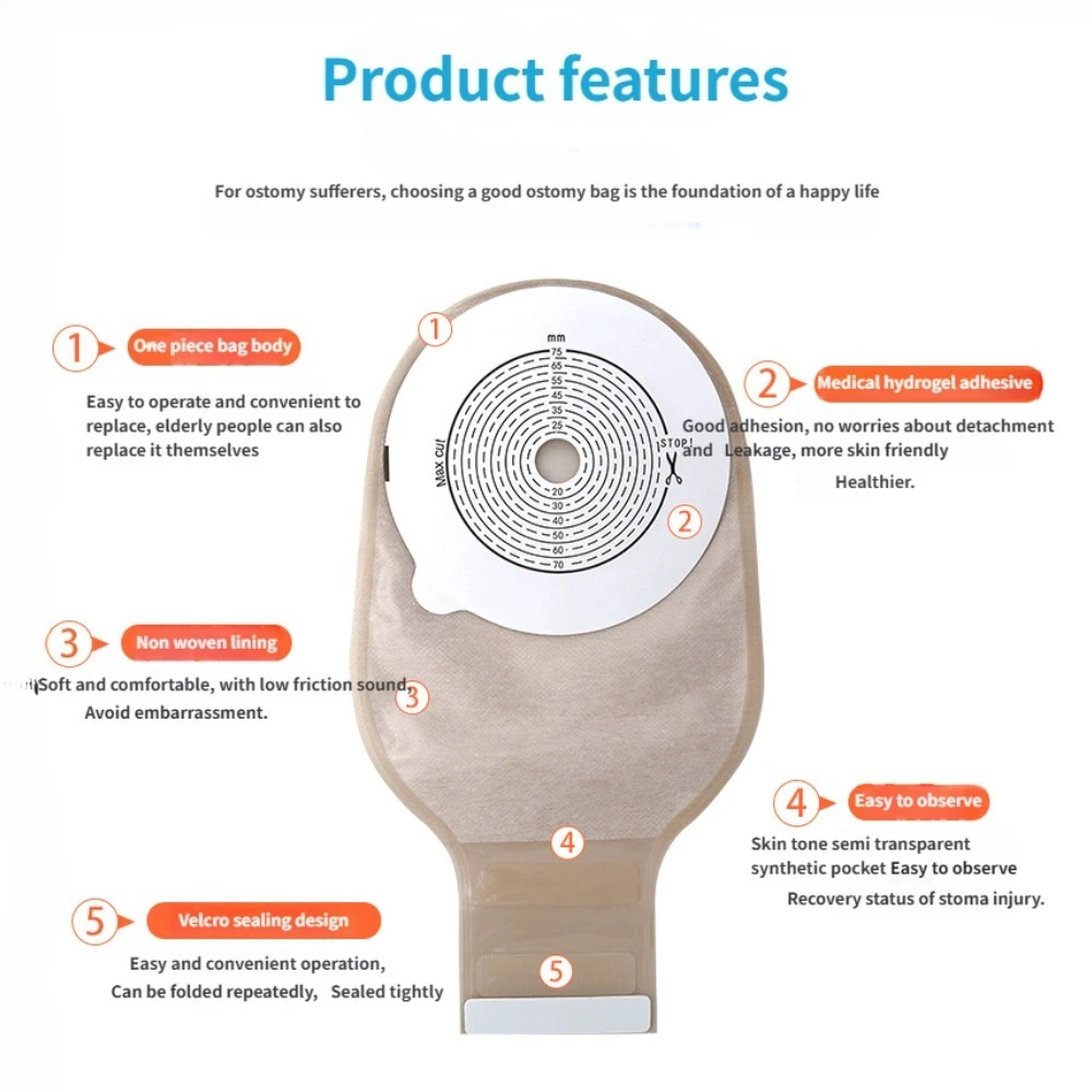 

Сумки для стомы Цельные дренажные пакеты для колостомы илеостомы Уход за стомой 15-75 мм Экономичный сливной клапан Колостомические пакеты 10 таблеток