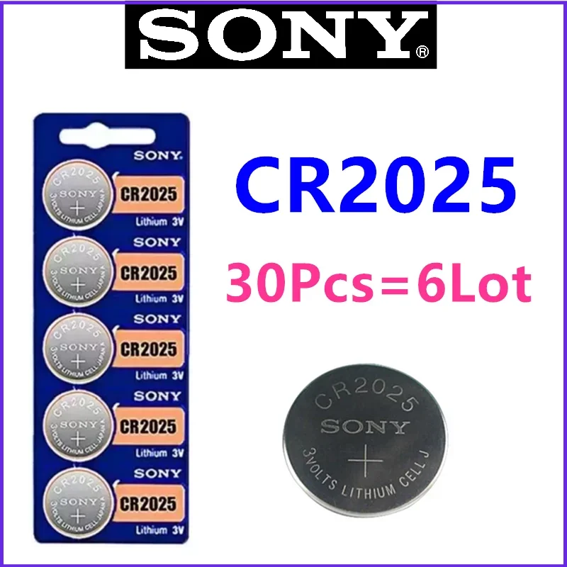 30pcs Original For Sony Button Cell Battery CR2025 CR2025  cr 2025 For Watch Toys Remote Control Computer Calculator Control