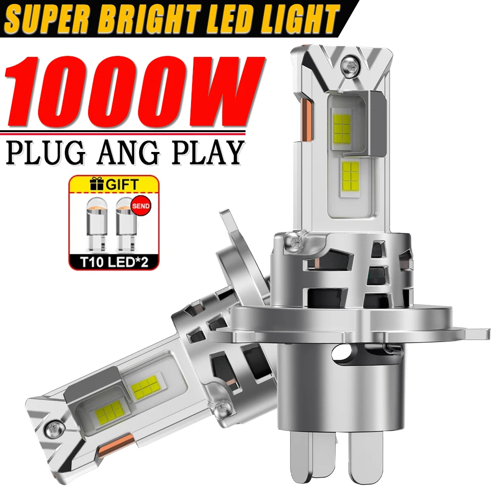 

High Power Bi LED H4 Headlight Bulb for Car Headlamp Fog Lamp CANBUS 1000000LM Auto Motorcycle Lights Turbo Fan Wireless 12V 24V