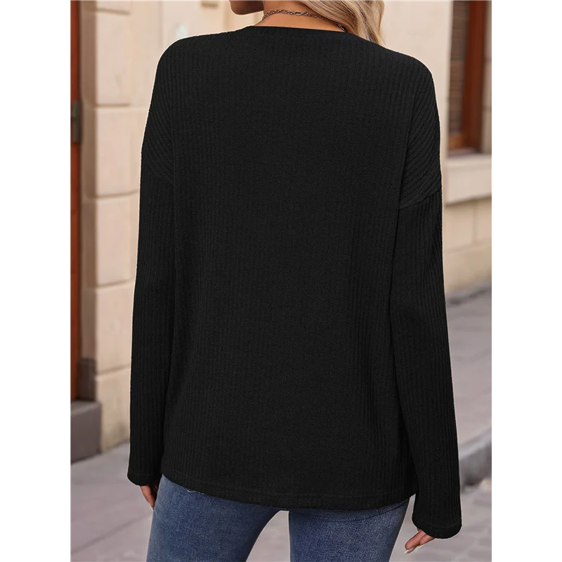 

Womens Henley Long Sleeve Shirt Fall Top V Neck Fashion Dreesy Casual Tunic Sweaters Clothes Trendy Work Outfits