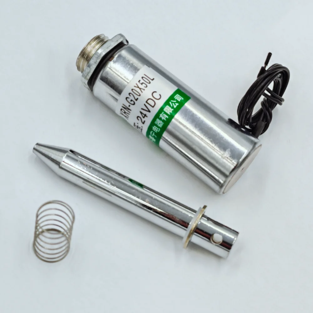 Tubo redondo solenoide de tracción cilíndrico DC imán XRN-20X50L 12V 24V carrera 10mm potencia 20,5W