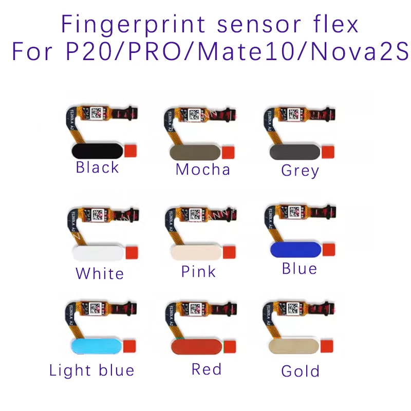 

Touch ID Scanner For Huawei P20 Pro Mate10 honor v10 Fingerprint Sensor Home Button Return Key Flex Cable Replacement For Nova2s