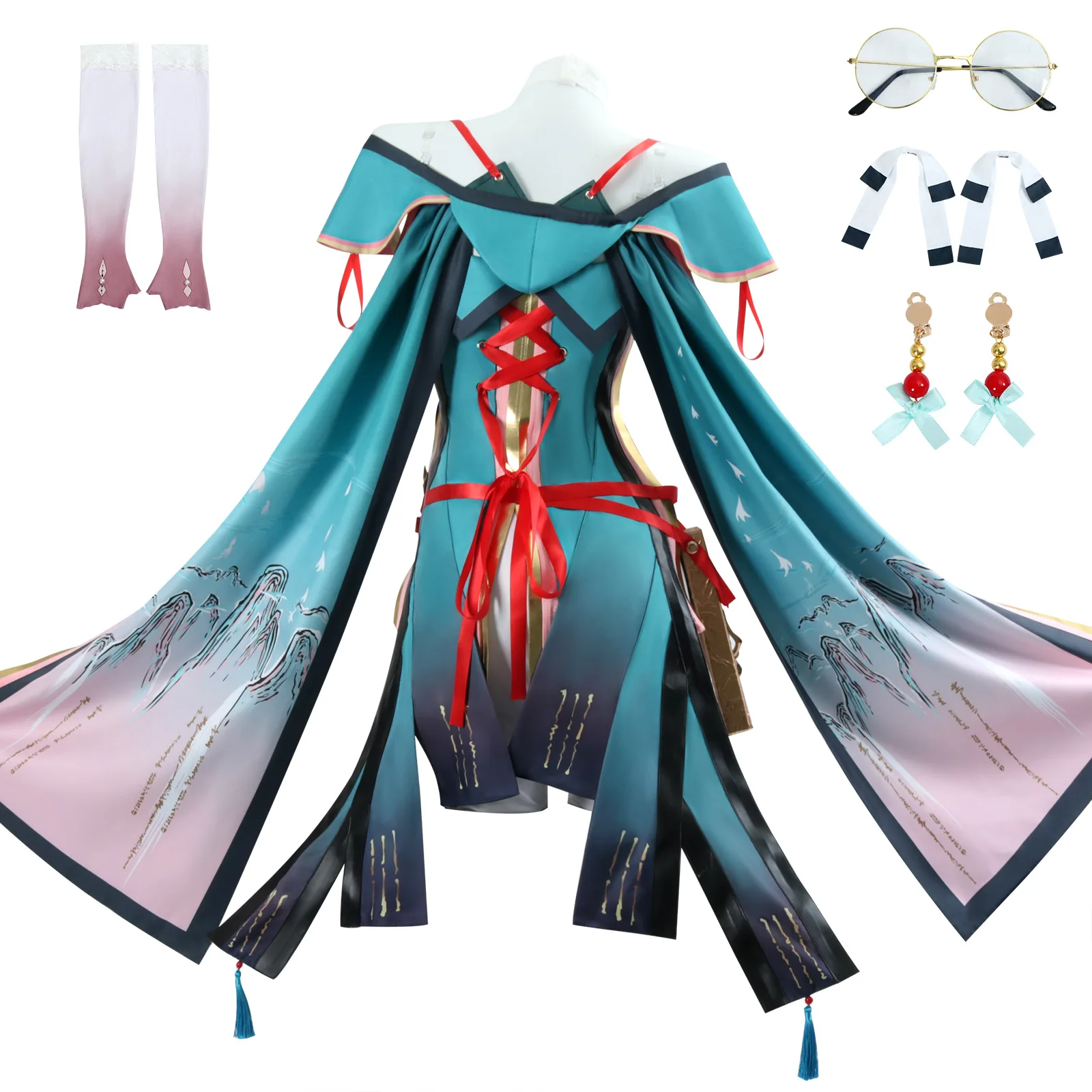 Wuthering Waves Zhezhi Cosplay Costume Chinese Style Sexy Dress Accessories Props Halloween Carnival Party Dress for Women Girls