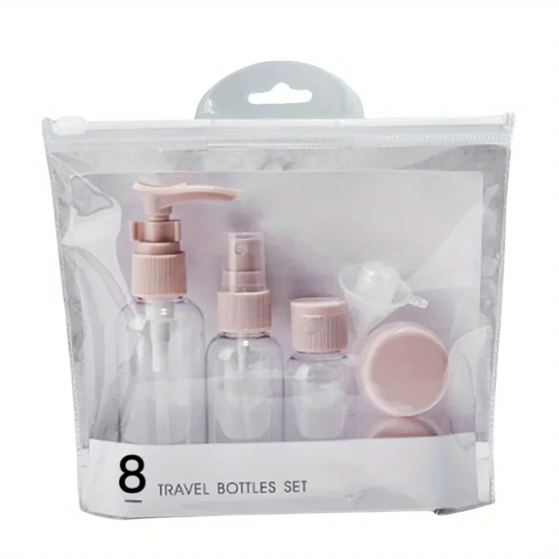 ขวดเปล่าแบบกดสำหรับเดินทาง 8 ชิ้น ขวดเปล่าสำหรับใส่แชมพู เจลอาบน้ำ ขวดขนาดเล็กสำหรับใส่เจลล้างมือ ขวดโลชั่นแบบพกพาสะดวก