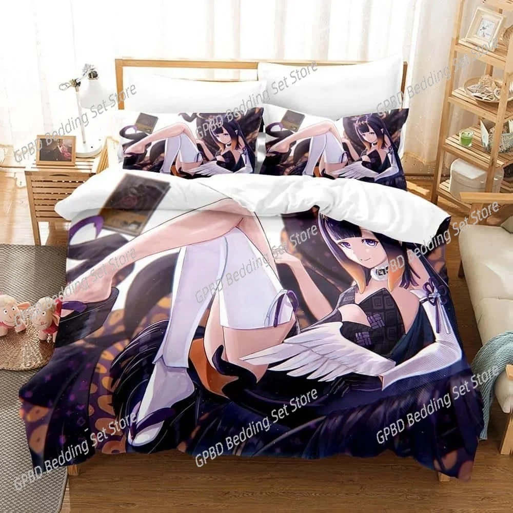 Ninomae Ina'nis-in Bedding Set Single Twin Full Queen King Size Bed Set Adult Kid Bedroom Duvet cover Sets 3D Print Kawaii Anime