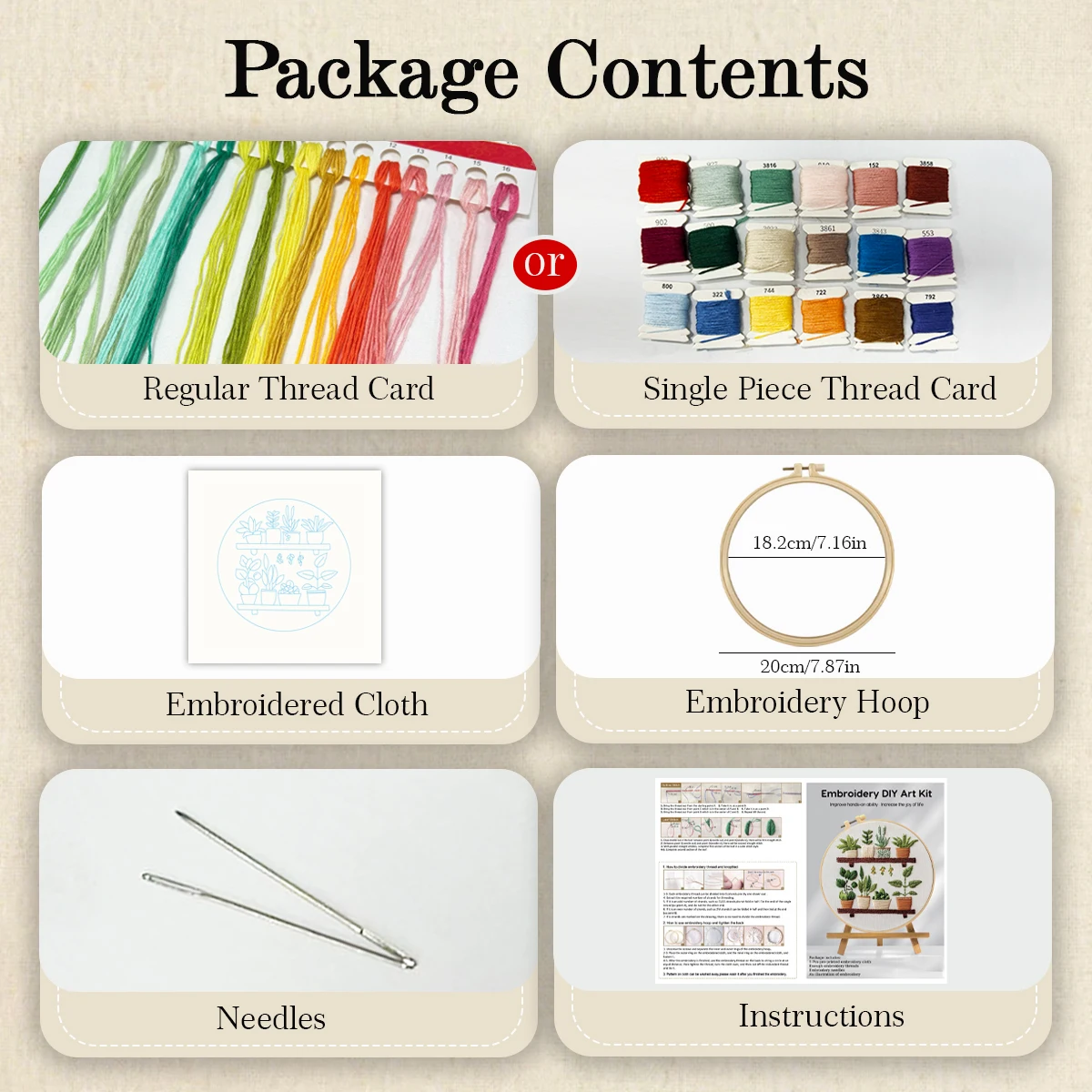 2-teiliges DIY-Stickmaterial-Set für Anfänger, inklusive Nadeln, Fäden, Stick-Starter-Kit, Kreuzstich-Kunst als Geschenk – Detail 5