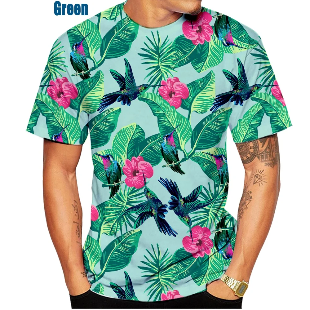 Men\'s Hawaiian Shirt Short-Sleeved 3d printed Palm Motif unisex top tee shirt