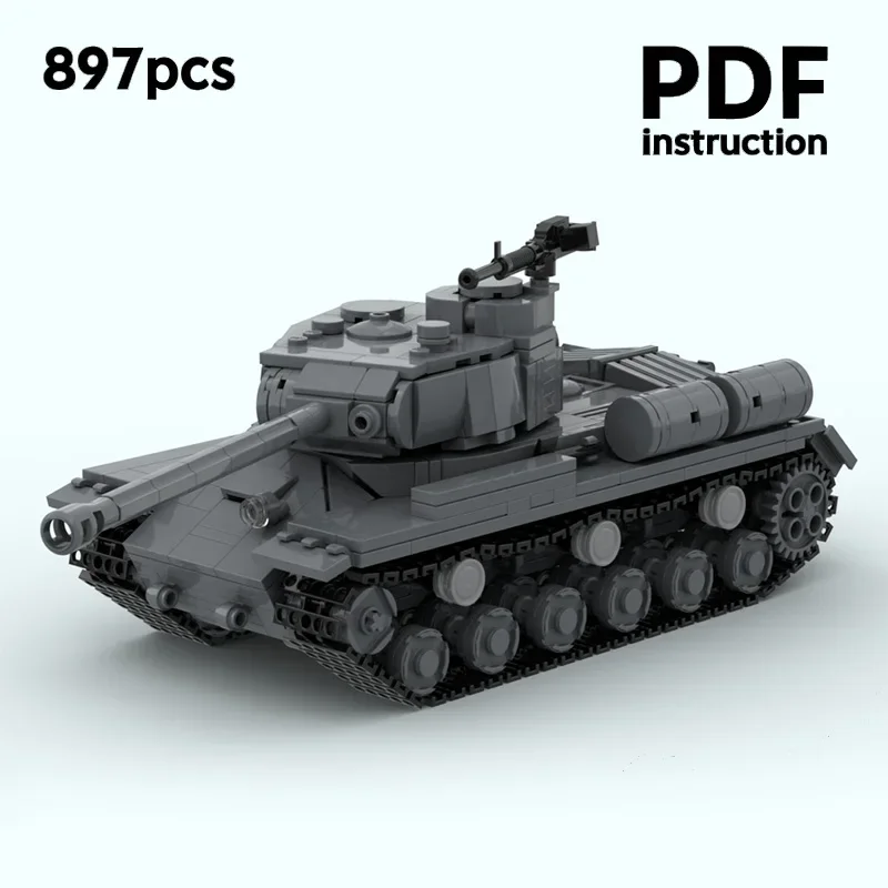 

MOC Building Blocks IS-2 Mod 1944 Soviet Heavy Tank Military Vehicle Bricks Model DIY Assembly Collection Educational Toys Gift