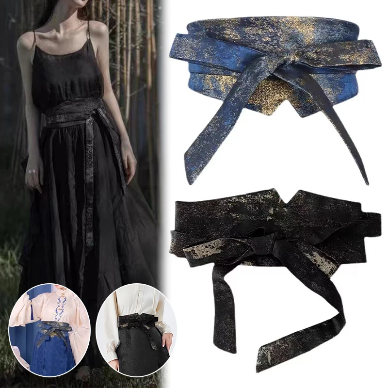 Hanfu Waistband Dress Corset Ancient Jacquard Chinese Waist Seal Belt Strap Lace Up Ribbon Belt Costume Cosplay Accessories