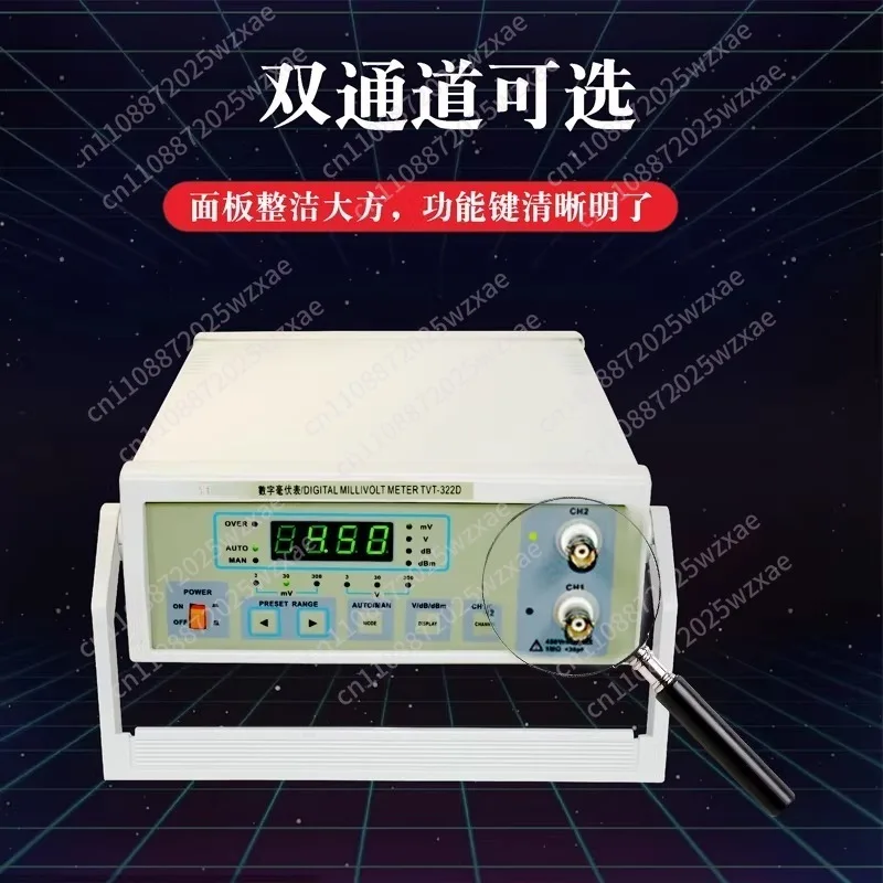 for TVT-322D Digital Millivoltmeter, Manual Auto Compact 5HZ-2Mhz 3mv-300V Pointer AC Digital Millivoltmeter Reading Detector