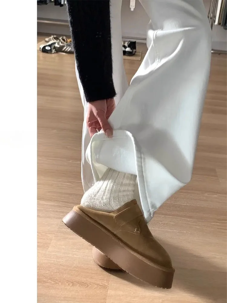 High Waist Bell Bot Jeans Women's Autumn New plus Size Comfortable Loose Fit Cotton Stretch Denim Bootcut Pants