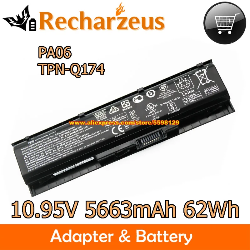 

Genuine 10.95V 5663mAh 62Wh Laptop Battery PA06 TPN-Q174 For HP Pavilion 17 OMEN W230NG Omen 17-W000NF Omen 17-W006TX 17-W264CL