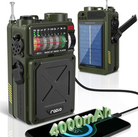 Factory Noaa Weather Radio BT Speaker Solar 4000mAh Self Powered Hand Crank Survival Wind Up Radio