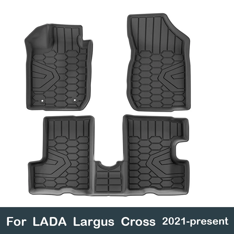 Car Floor Mats For Lada Largus Cross 2021-present Trunk Mat Waterproof Non-slip Car Carpet Cargo Liner Protector Foot Pad