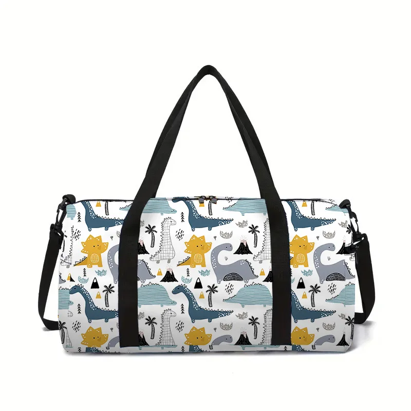 أزياء ديناصور 3D طباعة سعة كبيرة حقائب السفر برميل شكل حقيبة كروسبودي بنين بنات حقائب رياضية في الهواء الطلق رياضة اليوغا حقيبة