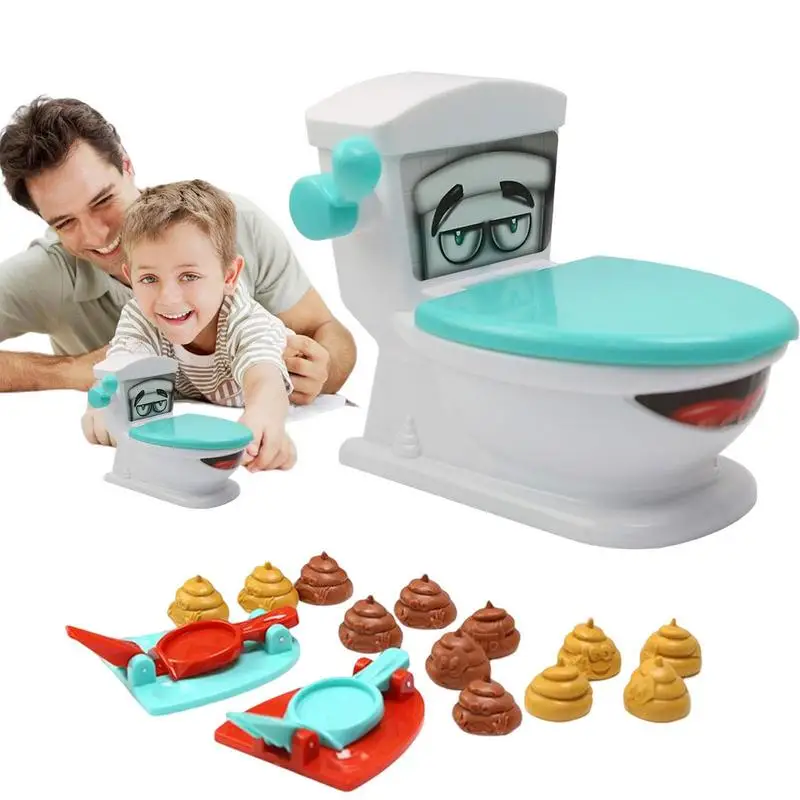 

Poop Toilet Toy Funny Family Party Poop Tricky Parent Child Interactive Games Creative Toilet Poop Catapult Toys Gifts for Kids