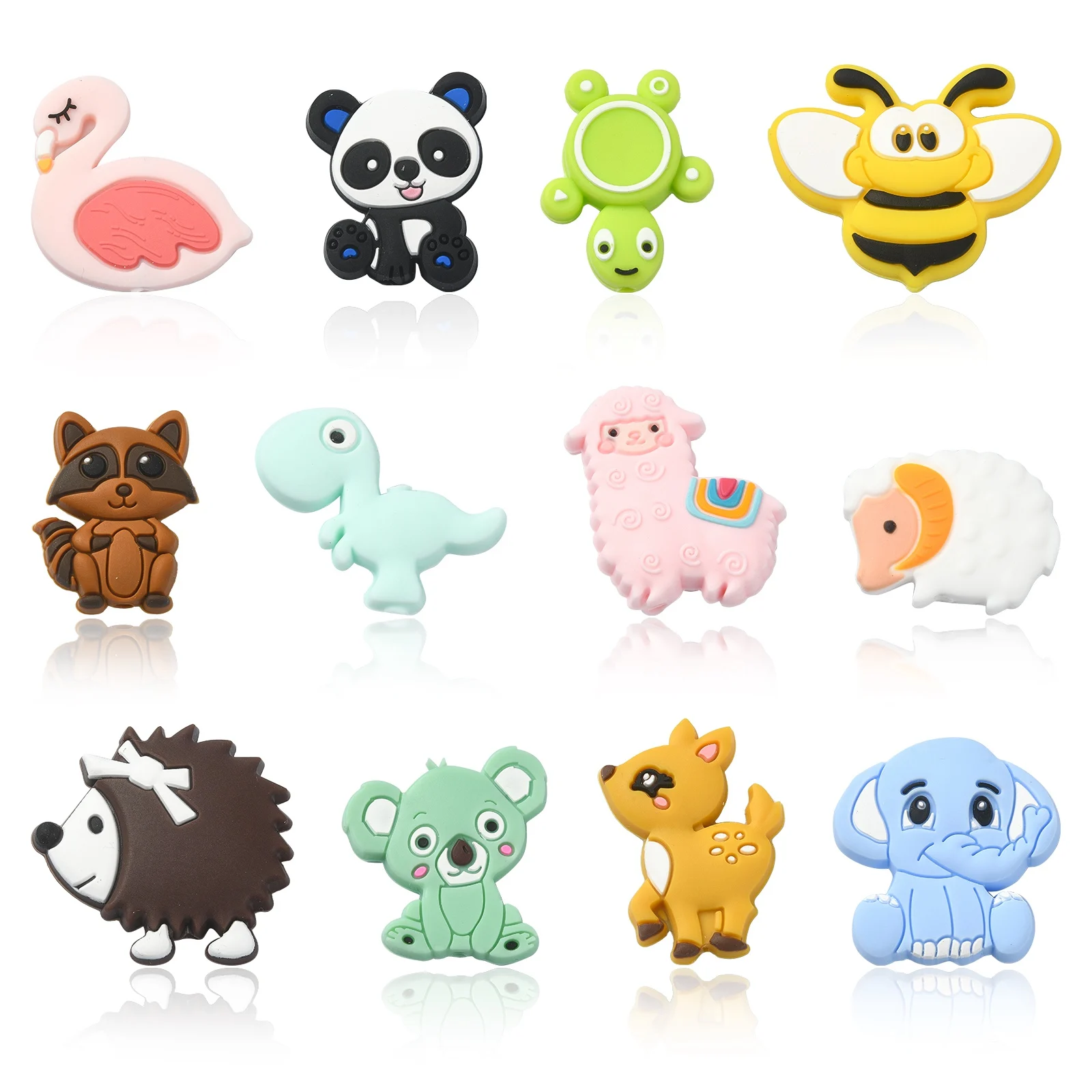 

Pandahall Mixed Styles Cute Animal Silicone Focal Beads Wildlife Animal Shaped Beads for DIY Bracelet Necklace Jewelry Making