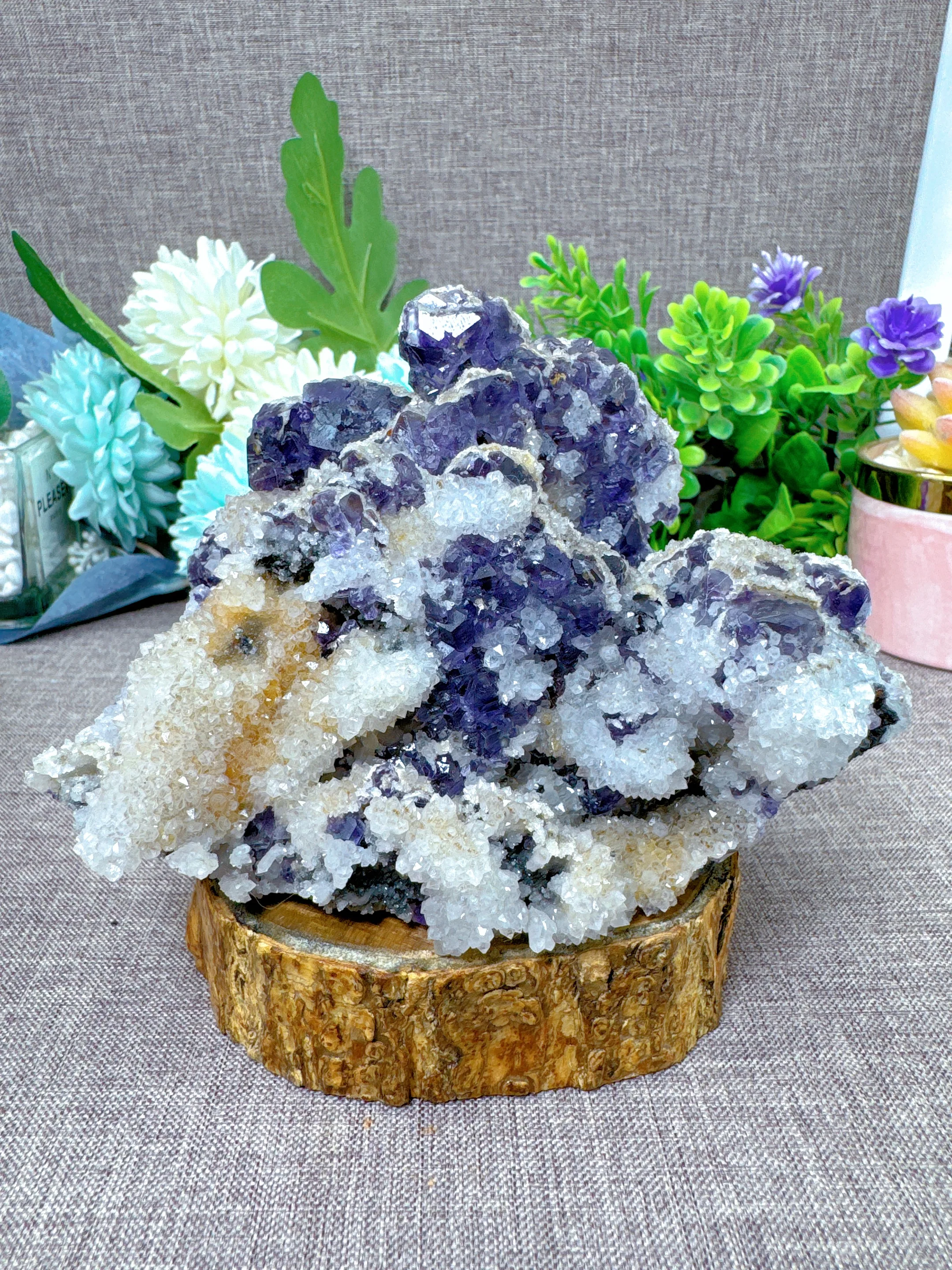 Natural Tanzanian Blue Fluorite And Crystal Mineral Specimen Healing Energy Quartz Gem Home Decoration Collection Ornament