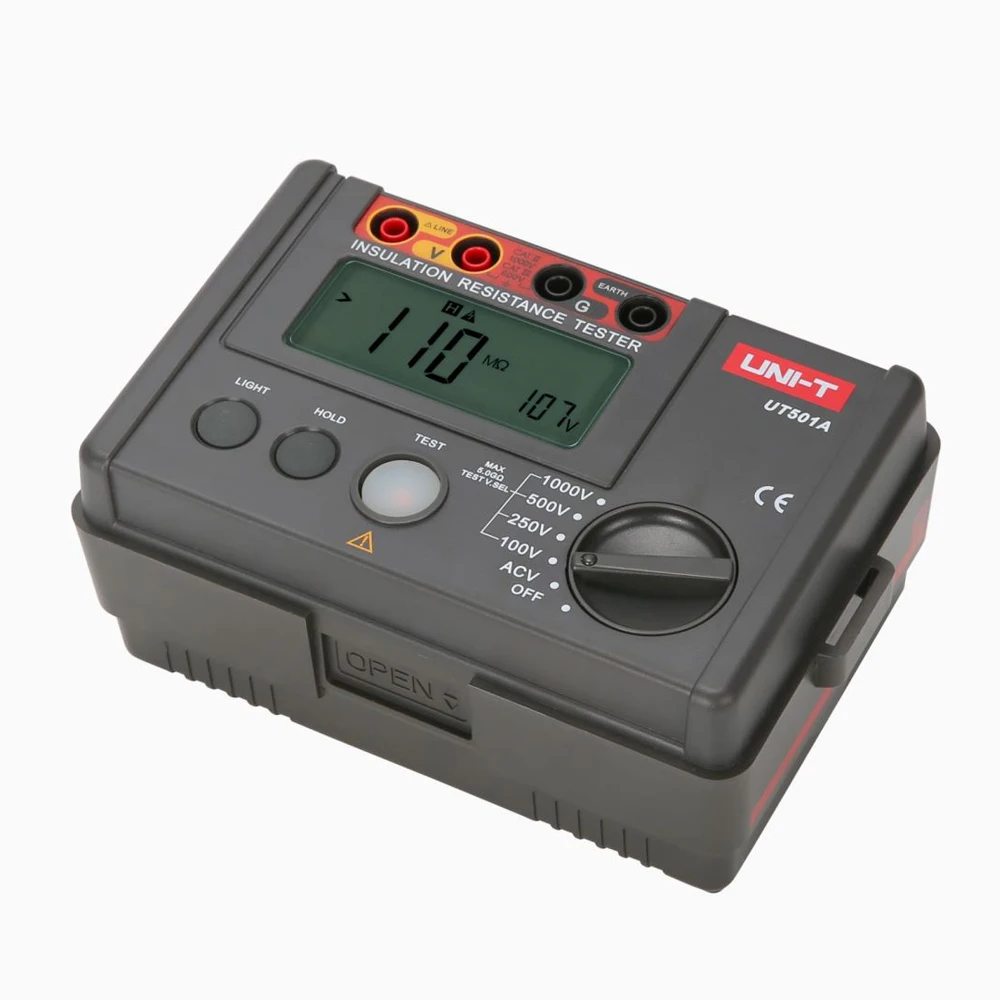 UNI-T UT501A Insulation Resistance Testers 1000V Digital Milliohm Meter 5GΩ Ohm Tester Auto Range