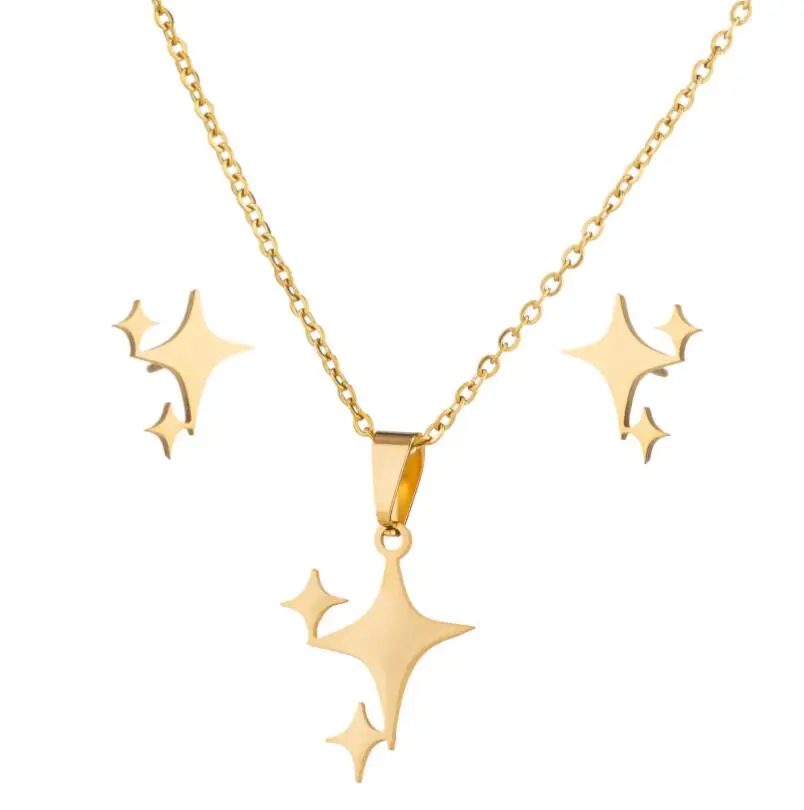 Fashion Tiny Star Moon Jewelry Accessories Set For Women Tragus Piercing Stainless Steel Necklace Romantic Gifts Joyas Mujer
