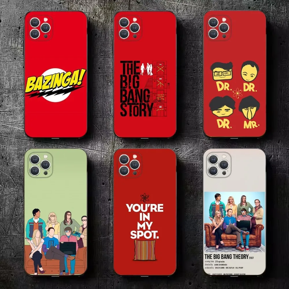 T-TBBT The Big Bang Theory Phone Case For iPhone 15,14,13,12,11,Plus,Pro Max,XS,X,XR,SE,Mini,8,7 Soft Silicone Black Cover