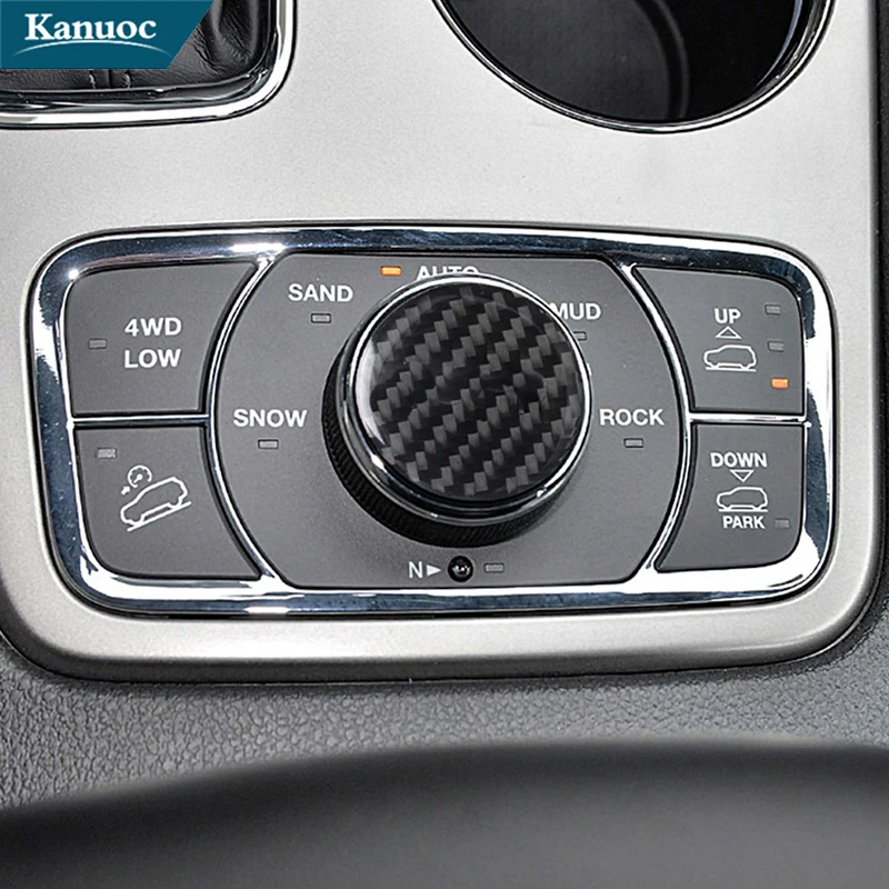 

Carbon Fiber Central Control Knob Stickers Cover Car Interior Decorative Accessories For Jeep Grand Cherokee 2011 2012-2020