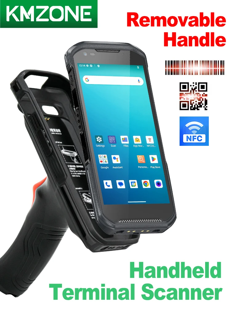 Android 13 Handheld Rungged PDA met handgreep 1D 2D QR Barcodescanner WiFi POS-terminal 4G Wifi-gegevensverzamelaar 6 GB + 64 GB - afbeelding 2