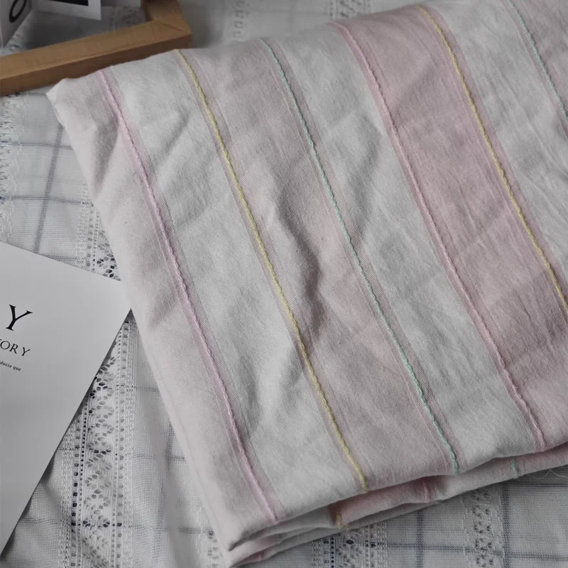 

Cotton Fabric Colorful Striped Bed Sheets Pillowcases Pillows Bags Pajamas Skirts Fabrics