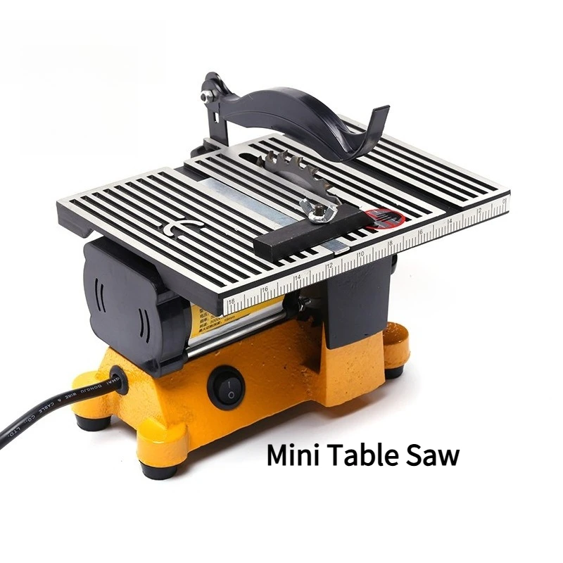 Mini Table Saw Multi Purpose Electric Benchtop Circular Saw with Alloy Blade Adjustable Speed for Wood and Metal Glass Tile