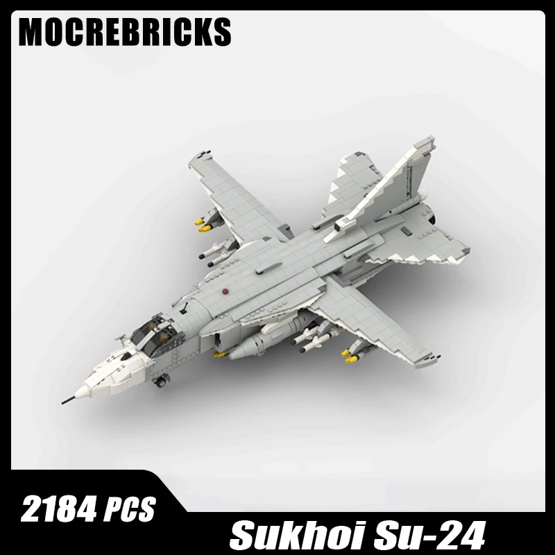 

MOC WW2 Military Series Sukhoi Su-24 Fighter Sky Overlord DIY Bricks Building Blocks Model Children's Toys For Christmas Gifts