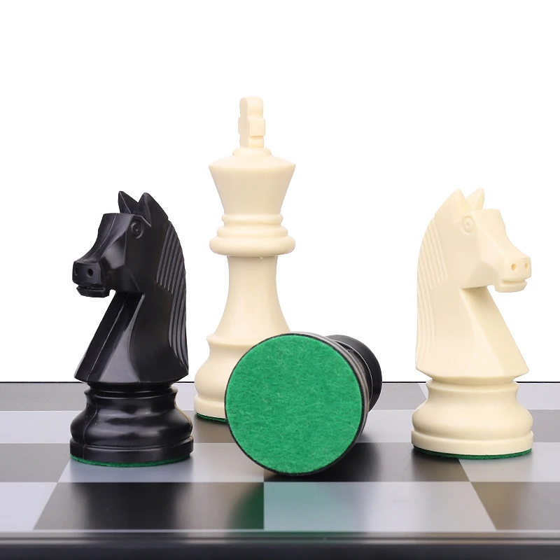 Luxury Chess set, High Polymer Weighted Resin Chess Pieces, Chess Game, Folding Chessboard, German Knight Staunton Chessmen