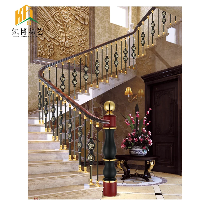 custom.Luxury project brass material modern stair railing