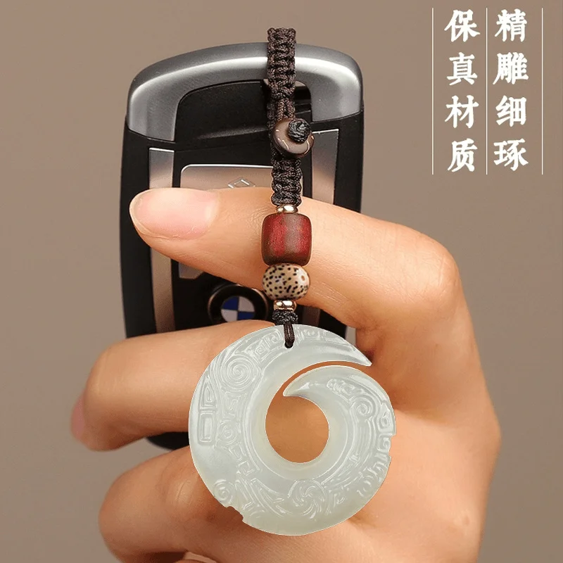 2026 New Style Handmade Fortune Turn Peace Buckle Blessing Longevity Lucky Keychain Car Pendant Festival Gift for Boyfriend