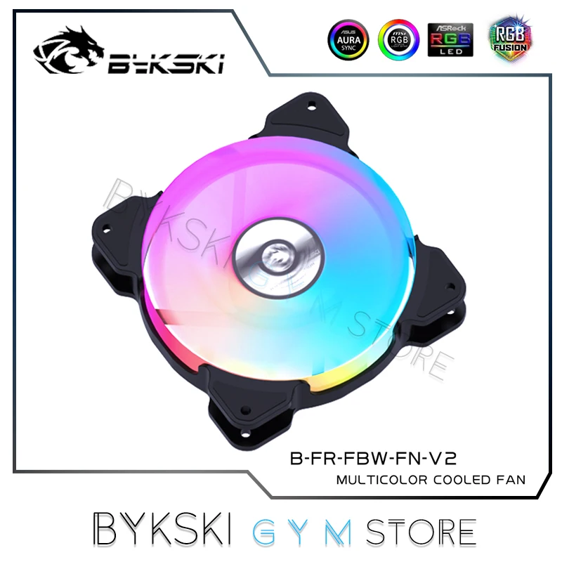 Bykski-Ventilador de refrigeración ARGB RGB de 120mm, 6 pines, carcasa de ordenador arcoíris, ventiladores de chasis, 12V, ajuste silencioso, B-FR-FBW-FN-V2 de sincronización de 12cm