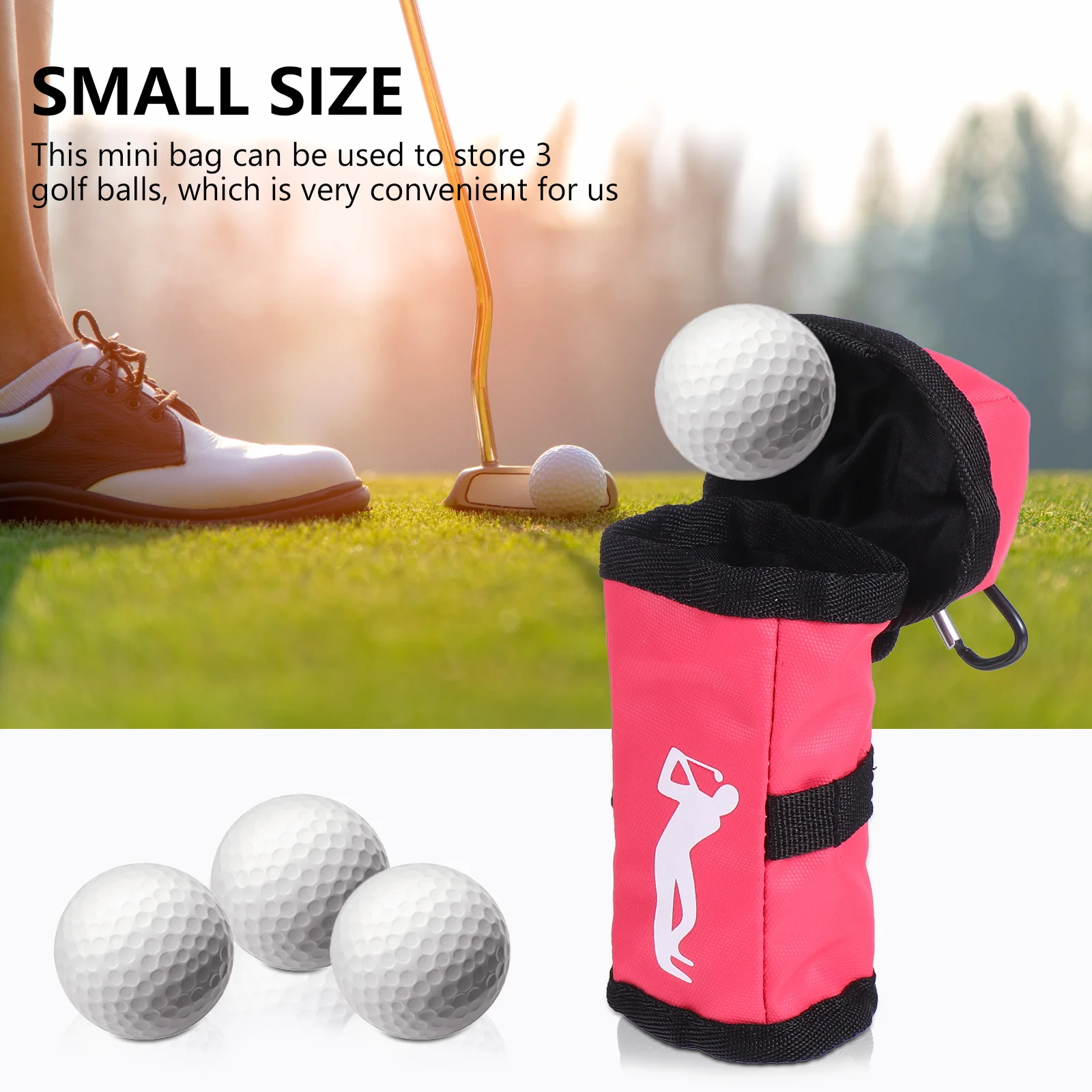 

Golf Balls Fanny Pack Storage Pouch Pocket Bag ganizer Black Polyester Container Portable Bag Durable Sturdy Suitable