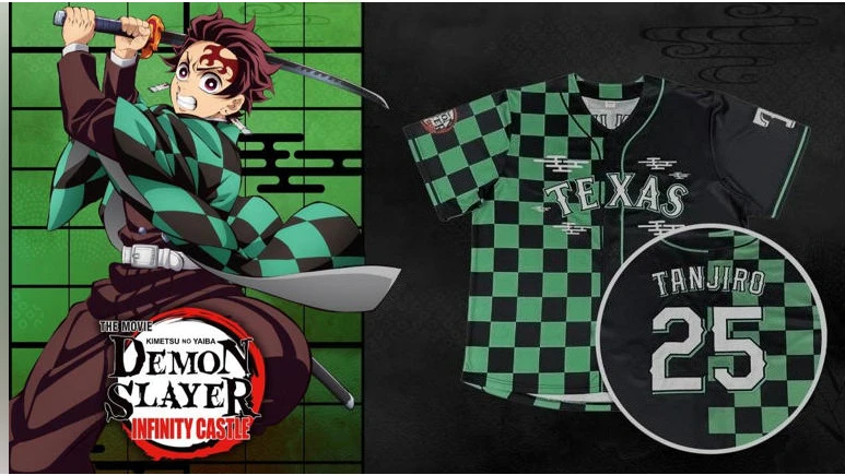 

2026 New Bandai Demon Slayer Tanjiro Texas Baseball Jersey Kids/Adults T-shirt Suitable for Daily and Training Wear Y2K