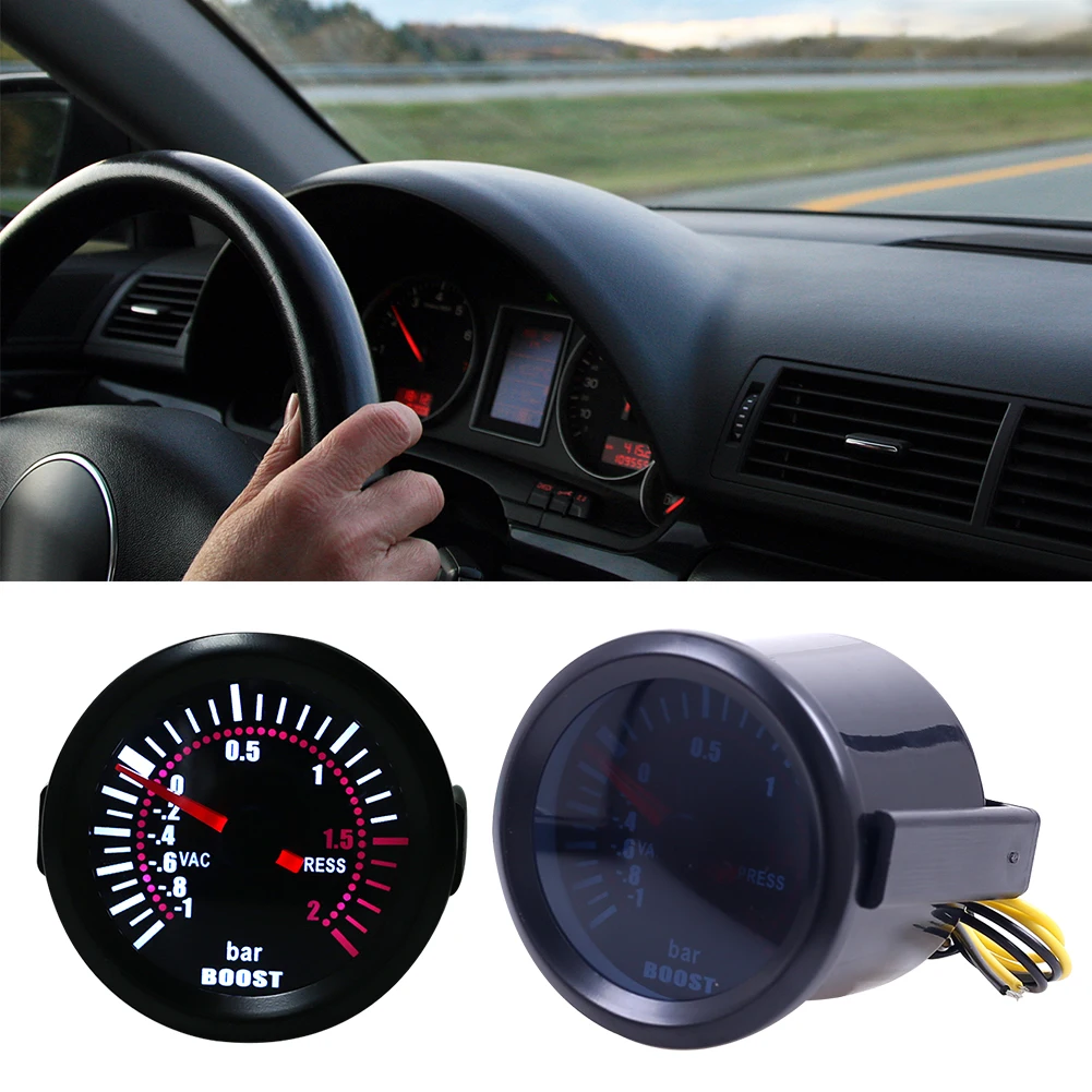 Universal 52mm Bar Blue Pressure Turbo Gauge Car Turbo Gauge Smoke Light Digital LED Light DC 12V Car Accessories Petrol Engine