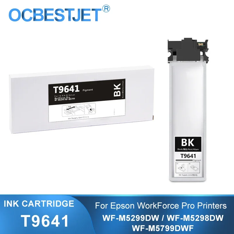 

T9641 C13T964140 100ml Black Ink Cartridge With Pigment Ink For Epson WorkForce Pro WF-M5799DWF WF-M5299DW WF-M5298DW Printer